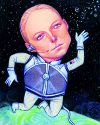 Jodie dessin&eacute;e dans l'espace